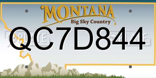 QC7D844 Montana License Plate