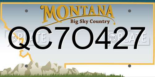 QC7O427 Montana License Plate
