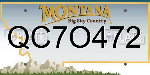 QC7O472 Montana License Plate