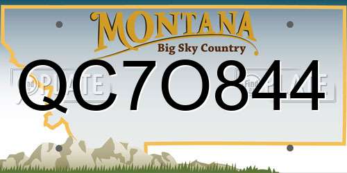QC7O844 Montana License Plate