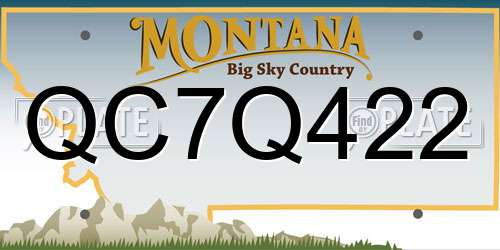 QC7Q422 Montana License Plate