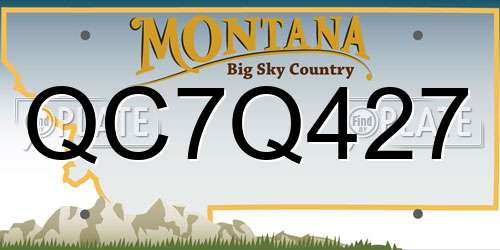 QC7Q427 Montana License Plate