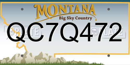 QC7Q472 Montana License Plate