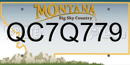 QC7Q779 Montana License Plate