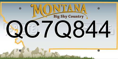 QC7Q844 Montana License Plate