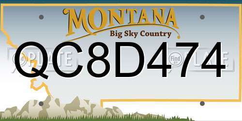 QC8D474 Montana License Plate