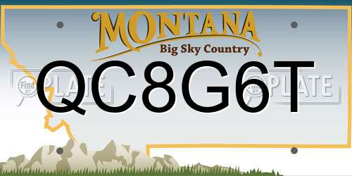 QC8G6T Montana License Plate