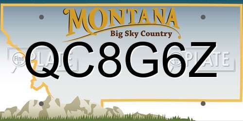 QC8G6Z Montana License Plate