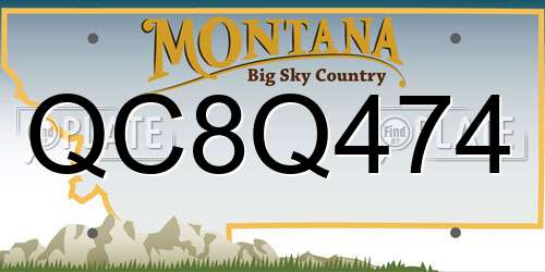 QC8Q474 Montana License Plate