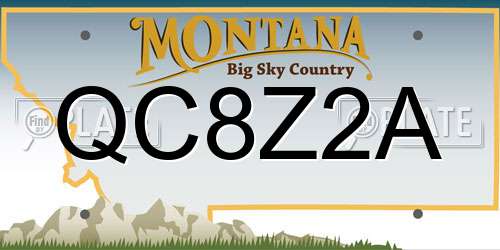 QC8Z2A Montana License Plate