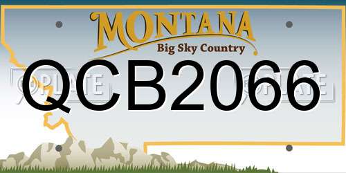 QCB2066 Montana License Plate