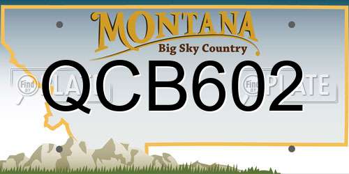 QCB602 Montana License Plate