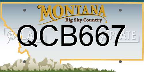 QCB667 Montana License Plate