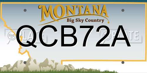 QCB72A Montana License Plate