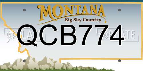 QCB774 Montana License Plate