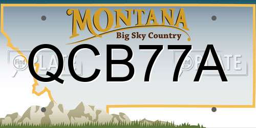 QCB77A Montana License Plate