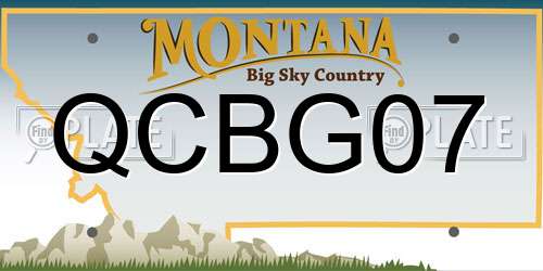 QCBG07 Montana License Plate