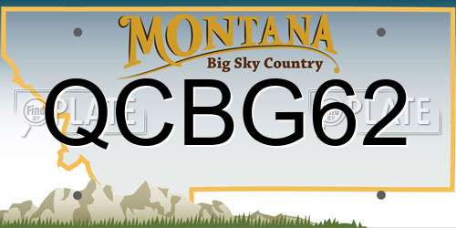 QCBG62 Montana License Plate