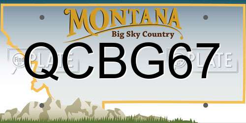 QCBG67 Montana License Plate