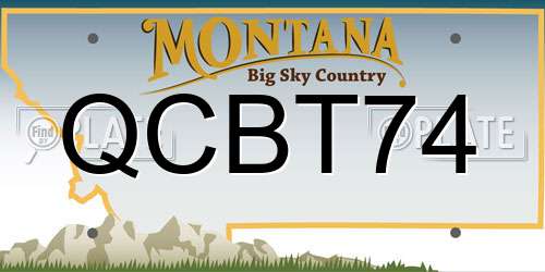 QCBT74 Montana License Plate