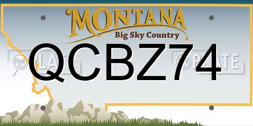 QCBZ74 Montana License Plate