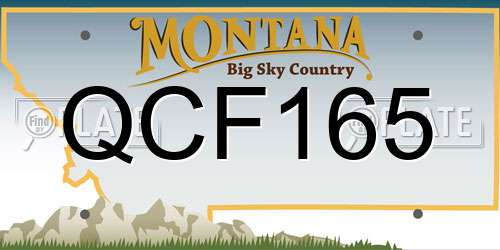 QCF165 Montana License Plate