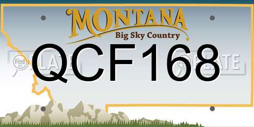 QCF168 Montana License Plate