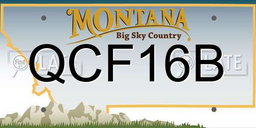 QCF16B Montana License Plate