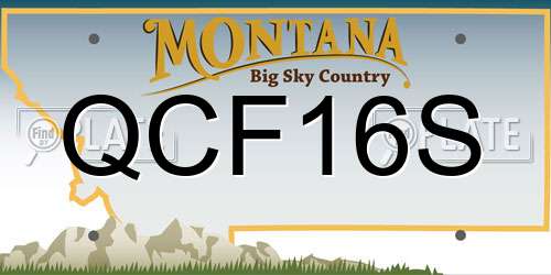 QCF16S Montana License Plate