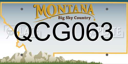 QCG063 Montana License Plate