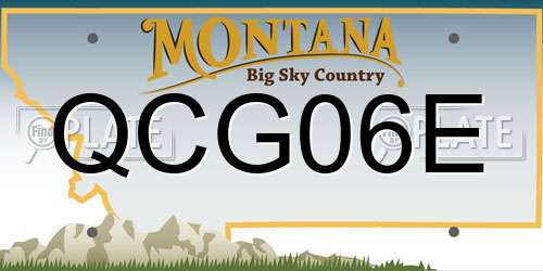 QCG06E Montana License Plate