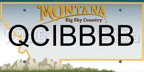 QCIBBBB Montana License Plate