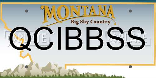 QCIBBSS Montana License Plate