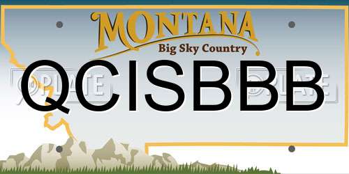 QCISBBB Montana License Plate