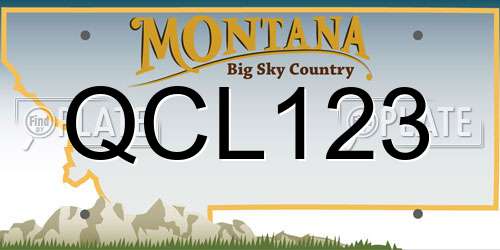 QCL123 Montana License Plate