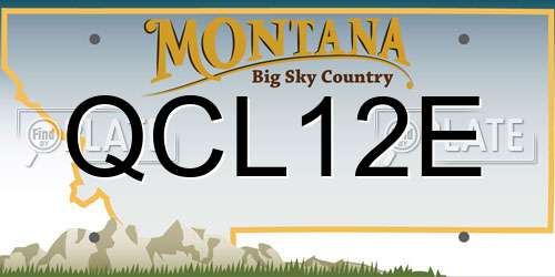 QCL12E Montana License Plate