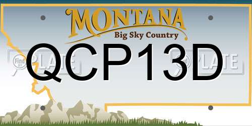 QCP13D Montana License Plate
