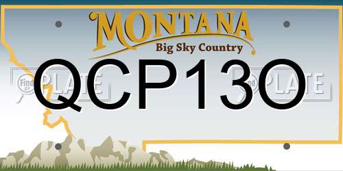 QCP13O Montana License Plate
