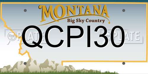 QCPI30 Montana License Plate