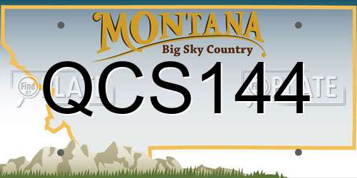 QCS144 Montana License Plate