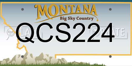 QCS224 Montana License Plate