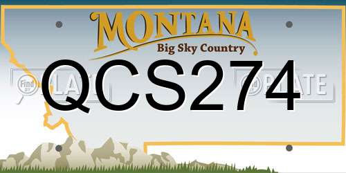 QCS274 Montana License Plate