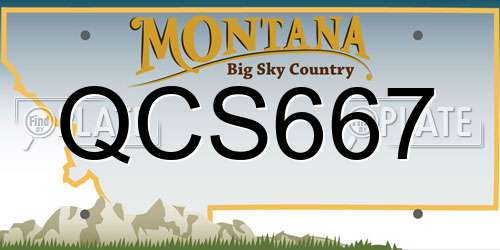 QCS667 Montana License Plate