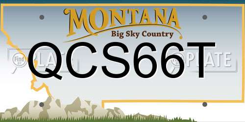 QCS66T Montana License Plate