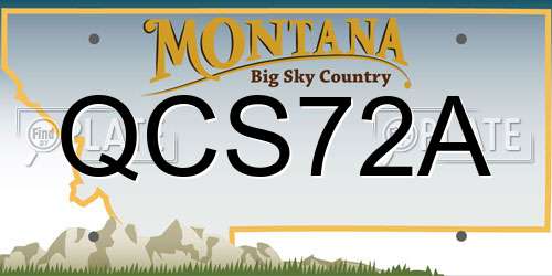 QCS72A Montana License Plate