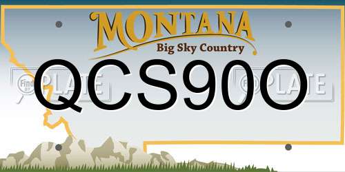 QCS90O Montana License Plate