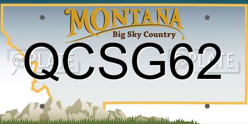 QCSG62 Montana License Plate