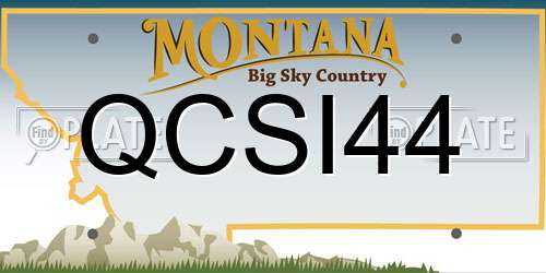 QCSI44 Montana License Plate