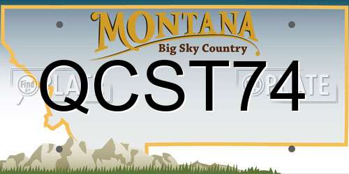 QCST74 Montana License Plate