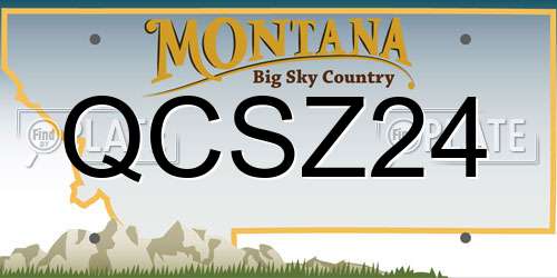 QCSZ24 Montana License Plate